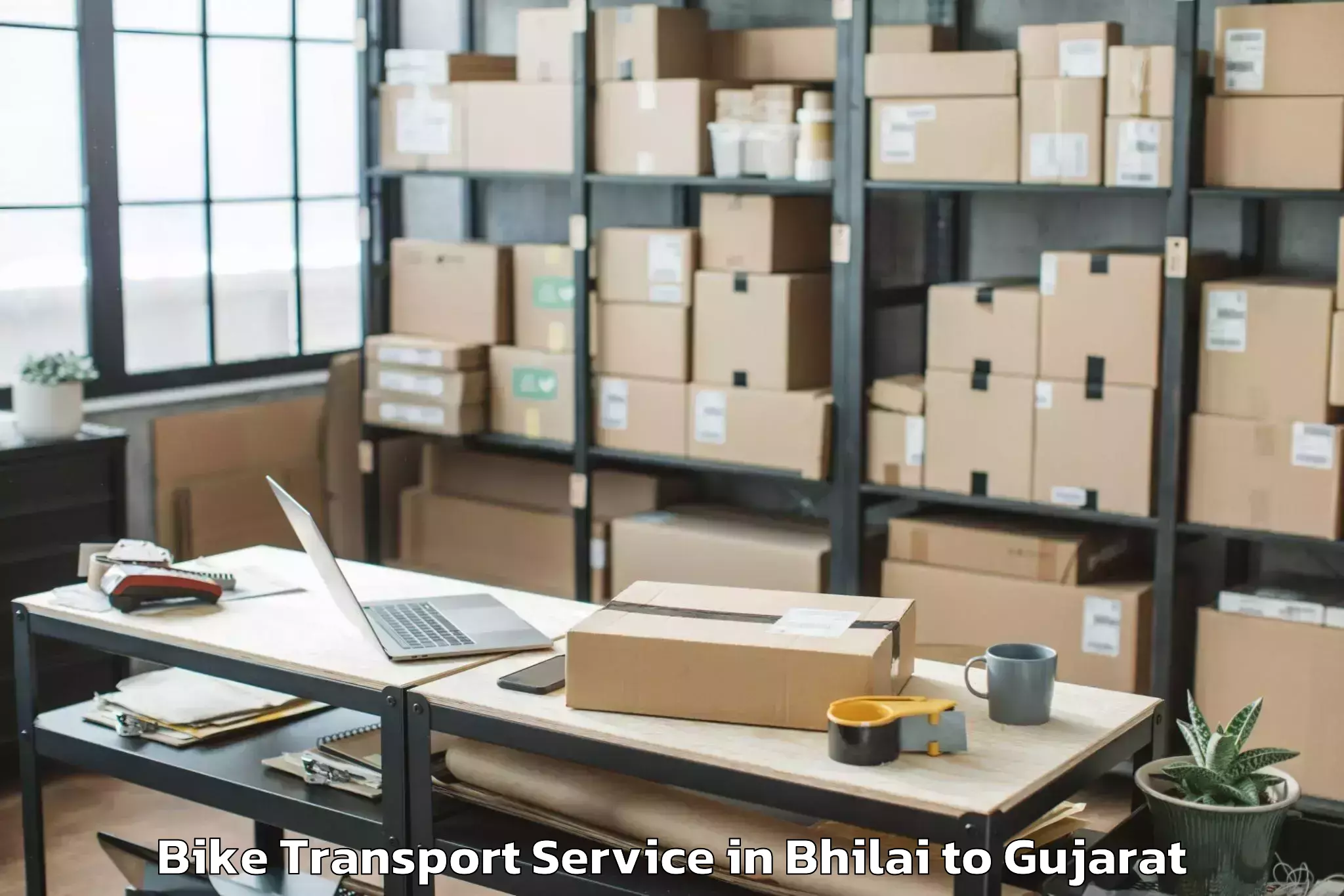 Comprehensive Bhilai to Halol Bike Transport